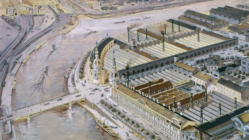 L’usine LU, quai Baco à Nantes (collection château des ducs de Bretagne / Musée d’histoire de Nantes).