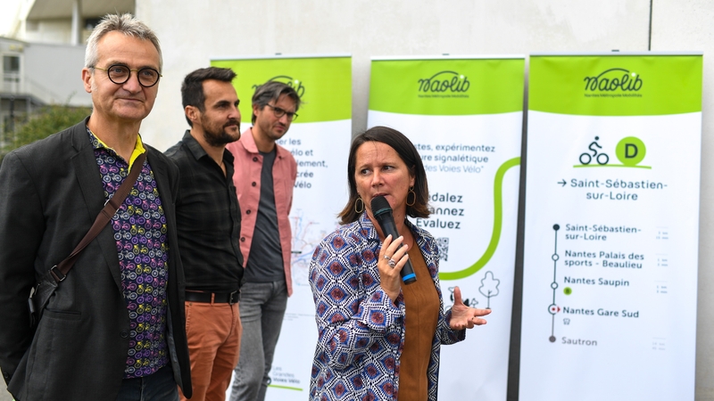 Le réseau cyclable et ses futures grandes voies vélo s’inscrivent dans la nouvelle marque mobilité Naolib © Thierry Mézerette. Le réseau cyclable et ses futures grandes voies vélo s’inscrivent dans la nouvelle marque mobilité Naolib © Thierry Mézerette.