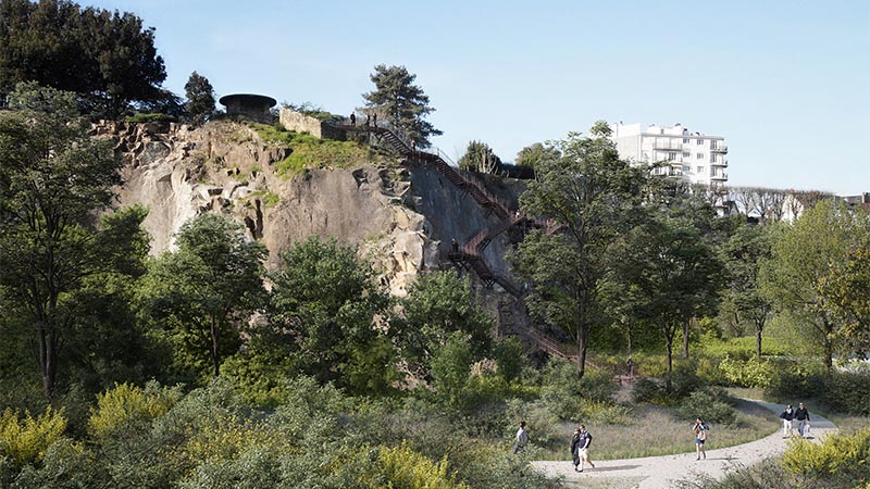 Le futur parc s’inscrira dans le projet de « l’Étoile verte », qui reliera à terme tous les espaces verts et les coulées vertes nantais (perspective 3D © Phytolab). Le futur parc s’inscrira dans le projet de « l’Étoile verte », qui reliera à terme tous les espaces verts et les coulées vertes nantais (perspective 3D © Phytolab).