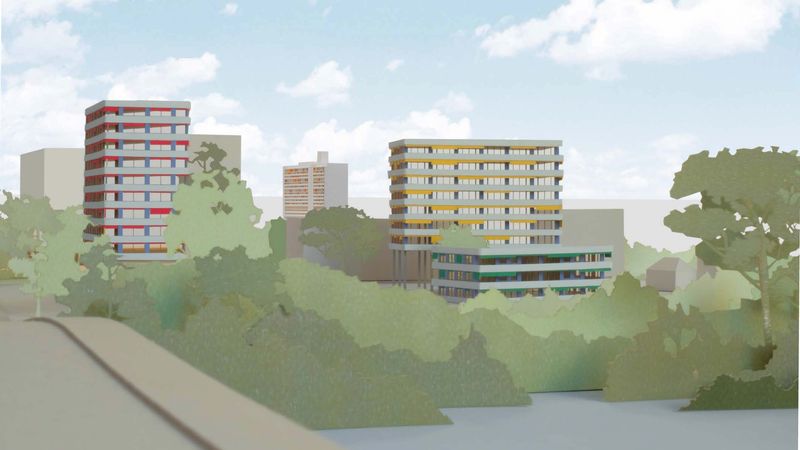 Un sixième îlot, situé au pied du pont des Trois-Continents, 99 logements portés par SOGIMMO et ETPO Immobilier. Les bâtiments, allant du R+2 au R+10, offriront des vues directes sur la Loire. © SOGIMMO - ETPO Immobilier - Éric Lapierre.